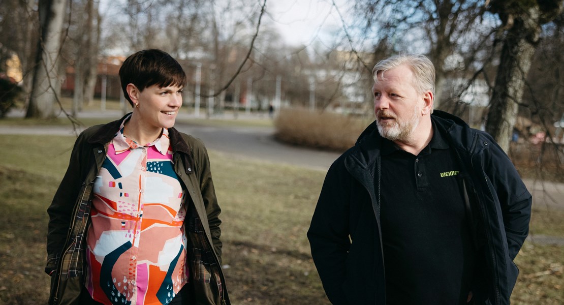 Emma Hulth, huvudprojektledare för Skanska och Håkan Halléhn, Wexnet