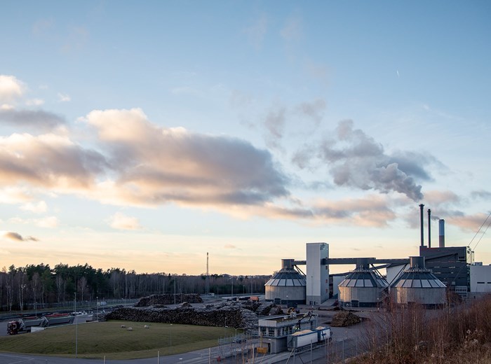 Växjö Energis kraftvärmeverk Sandviksverket blir först ut med att testa ny teknik för att fånga in koldioxid. Foto: Jonas Ljungdahl.